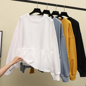 Pavasarī, Rudenī, Sieviešu T-krekls Streetwear Gadījuma Sieviešu T Basic Topi ar garām Piedurknēm Lielajam Tees Dāmas Tshirts Harajuku T Krekls