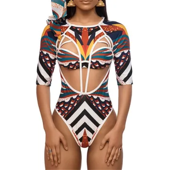 Plus Lieluma Sievietēm Push-up Bikini Komplekts Etnisko Stilu Polsterēta Pārsējs Peldkostīmu Vintage Brazīlijas Biquini Peldkostīmi Retro peldkostīms
