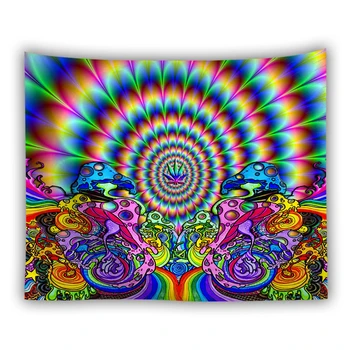 Bohemia Krāsains Mandala Sienas Karājas Gobelēns Hipiju Psychedelic Paklāju Sēņu Augi Mūzikas Personības Sienas Auduma Gobelēni
