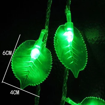AC110V/220V 10M 100leds Zaļo Lapu LED String Light Ūdensizturīgs Āra Dārza Vainags Ziemassvētku Brīvdienās Kāzu Dekoratīvās Gaismas