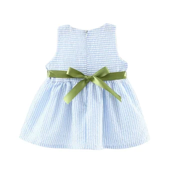 Modes Vasaras Baby Meitenes Ziedu Svītrainām Princese Kleitas, Bērnu Kleitas bez Piedurknēm 1-4T karstā