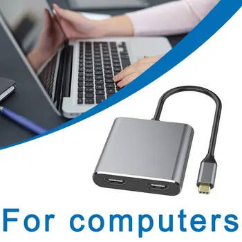 HDMI C Tipa Adapteris 4K C Līdz Dual HDMI USB 3.0 Kabelis, Maksas Ostas Pārveidotājs MacBook Samsung Galaxy Dex