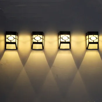 Pavisam Jaunu Augstas Kvalitātes Sienas Lampas Saules Gaismas 2 LED Āra Dārza Sienas Ceļš Pagalmā Ainavu Apgaismojums Foršs Silts Balts #20
