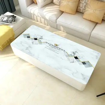Augstas kvalitātes ūdensizturīgs Taisnstūra melnā marmora, PVC galdautu galda segums pusdienu galda kafijas galdiņš bezmaksas piegāde
