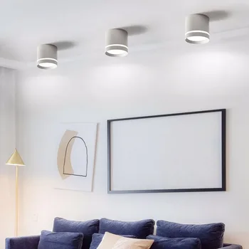 LED downlight uz virsmas montēta dimming 7W9W12W15W Ziemeļvalstu modes krāsains uzmanības centrā griestu gaismas dzīvojamā istaba guļamistaba AC110V220V