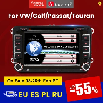 Junsun 2 din Auto Radio Multimediju Atskaņotājs, GPS Volkswagen, VW Passat B7 B6 Golf, Touran Polo Jetta SEAT Skoda Android 10.0 DVD