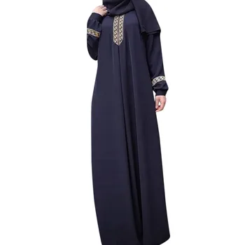 2019 JAUNU Sieviešu lielformāta drukas Abaya Jilbab Musulmaņu gara kleita gadījuma kraft kleita 4.13