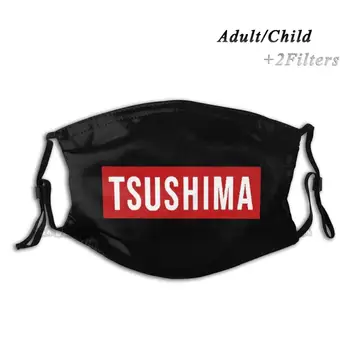 Tsushima Sarkanā Krāsā Pasūtījuma Dizains Pieaugušo Bērni Anti Putekļu Filtrs Diy Drukāt Mazgājams Sejas Maska Spoku Tsushima Shinobi Gars