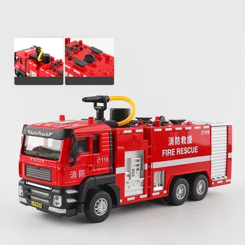 Karstā pārdošanas 1:50 sakausējuma pull atpakaļ fire truck projektēšana kravas automašīnu modeli,kāpnes ugunsdzēsēju mašīna,mikseris kravas automašīnu rotaļlietas,bezmaksas piegāde