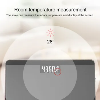 Digitālā Ķermeņa Masas Vannas istaba Mērogā ar Temperatūras Funkciju, Liels LCD Displejs Smart Svars Mēroga Veselības mērījumu Skalā