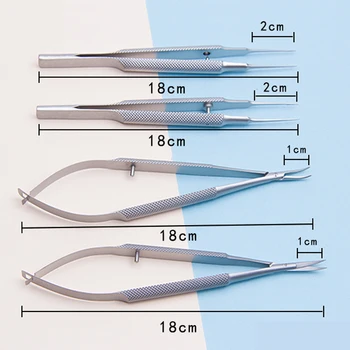 Titāna Tlloy Ķirurģijas Instrumenti Oftalmoloģijas Microsurgical Zobārstniecības Instrumentu Adatu Turētājiem + 11,5 cm Šķērēm +Pincetes