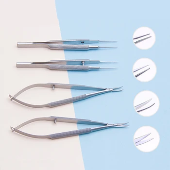 Titāna Tlloy Ķirurģijas Instrumenti Oftalmoloģijas Microsurgical Zobārstniecības Instrumentu Adatu Turētājiem + 11,5 cm Šķērēm +Pincetes