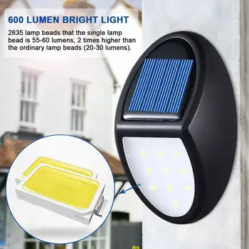 1/2/4 Gab 600LM 10 LED Solārās Lampas Dārza Ceļu Drošības Āra Apgaismojums Wall Street Gaismu, IP65 Waterproof PIR Kustības Sensoru
