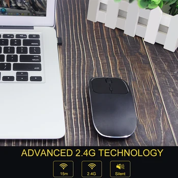Bluetooth 4.0 + 2.4 G Bezvadu Dual Mode 2 in 1 Uzlādējamā Pele Ergonomiska Portatīvo Optisko 1600 DPI Peles Portatīvie PC Tablet
