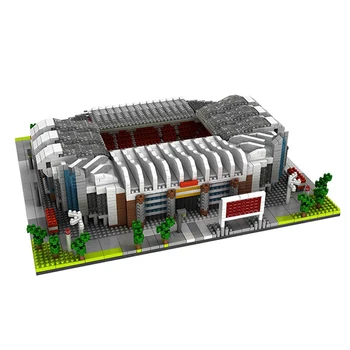 BS 9912-1 Manchester United Futbola Old Trafford Stadionā DIY 3D Modelis Diamond Ēkas Maziem Blokiem Rotaļlieta Bērniem, kas nav Kaste