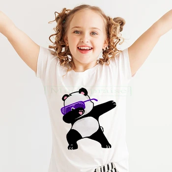 Bērnu Vasaras Modes T-Krekli Zēniem Tees Meitenes Īsām Piedurknēm Tshirt Bērniem Kokvilnas Balts Tops Atdzist Panda Apģērbu Karikatūra Dzīvnieki