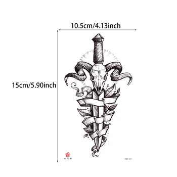 12 Gab Ūdensnecaurlaidīgus Pagaidu Tetovējums Vīriešu Uzlīmes Pūķa Spārnu Vilks Scorpion Ērglis Galvaskausa Cross Body Art Viltus Tetovējums Vīriešiem