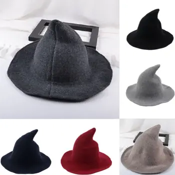 Vilnas Halovīni Ragana Puse Cepures Mūsdienu Raganas Cepure, Kas Izgatavoti No Augstas Kvalitātes Aitas Dāvanu