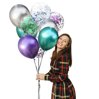 AMAWILL Metāla Baloni Spīguļi, Konfeti Sirēna Balonu Vainags Komplekts Dzimšanas dienu, Balonu Arkas, Sirēna Puse Apdare
