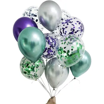 AMAWILL Metāla Baloni Spīguļi, Konfeti Sirēna Balonu Vainags Komplekts Dzimšanas dienu, Balonu Arkas, Sirēna Puse Apdare