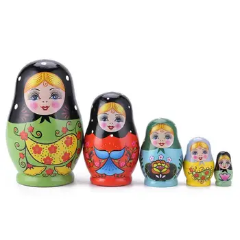 Koka krievu Ligzdošanas Matryoshka Lelles Uzstādīt Rotaļlietas Apdare Rotājumu Dāvanas Koka Rotaļlietas Bērnu Amatniecības Lelle Roku darbs Dāvanas Bērniem