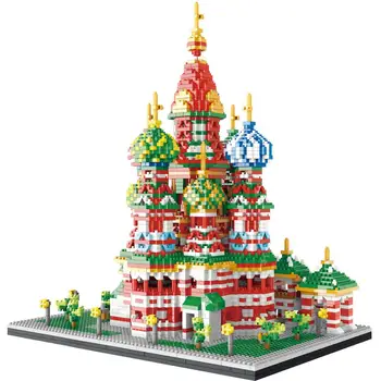 Mini Dimanta Celtniecības Bloki, Ķieģeļi Izglītības Rotaļlieta, Arhitektūras Basil ' s Baznīca Kremļa pils DIY Modelis Bērniem Dāvanu