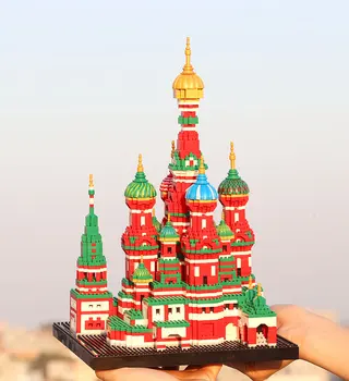 Mini Dimanta Celtniecības Bloki, Ķieģeļi Izglītības Rotaļlieta, Arhitektūras Basil ' s Baznīca Kremļa pils DIY Modelis Bērniem Dāvanu
