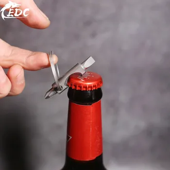 A104 Jaunu Daudzfunkciju produktu Titāna sakausējuma pudele nazis EDC multi-instruments, mini atslēgu kastē nazis vārdu krusta skrūvgriezi EDC