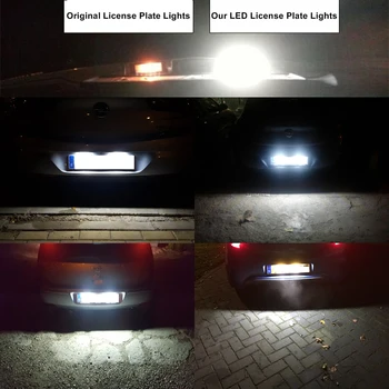 2gab CAABUS Bez Kļūdām LED Auto numura zīme Apgaismojumu, lai Vauxhall Opel Astra H J Corsa C D Zīmotnes Ahills B Twintop Zafira OPC B