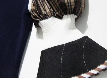 TVVOVVIN 2020. gada Vasarā Jaunu Puff Piedurknēm O-veida kakla Džemperis Noņemams Raibs Gadījuma Hit Krāsu Džemperis Streetwear Meitene, Sieviete A293