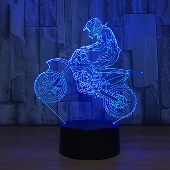 3D Motokrosa Velosipēds Nakts Gaismas Jaunums 3D Galda Lampa USB 7 Krāsas Sensoru Touch Galda Lampu kā Brīvdienu Balvas, Dāvanas Sporta Puisis