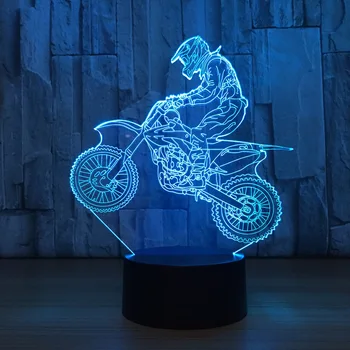 3D Motokrosa Velosipēds Nakts Gaismas Jaunums 3D Galda Lampa USB 7 Krāsas Sensoru Touch Galda Lampu kā Brīvdienu Balvas, Dāvanas Sporta Puisis