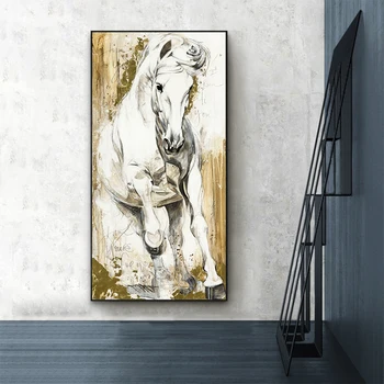 Sienas Mākslas audekls Gleznošanai Audekls Drukāt Dzīvnieku Attēlus Zirgiem Plakāti Dzīvojamā Istaba Bez Rāmja