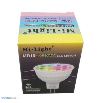 Milight 4W MR16 Aptumšojami LED Spuldzes 12V RGB+PKT (2700-6500K) WiFi Smart LED Prožektoru Spuldzes + 2.4 G RF Bezvadu Tālvadības pults