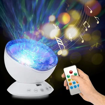Zvaigžņotā Debess Okeāna Projektoru Nakts Gaisma Tālvadības Mūzikas Projekcijas USB Nakts Lampas Bērnu Guļamistaba Ziemassvētku Mājas Apdare