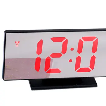 LED Spogulis Digitālais Modinātājs Elektronisko Skatīties Galda Daudzfunkciju Atlikt Nakts Parādīt Darbvirsmas Modinātājpulksteņi 12/24-stundu Sistēma