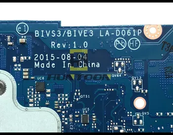 Augstas kvalitātes BIVS3/BIVE3 LA-D061P Lenovo E31-80 Klēpjdators Mātesplatē SR2EU I3-6100U DDR3 Pilnībā Pārbaudīta