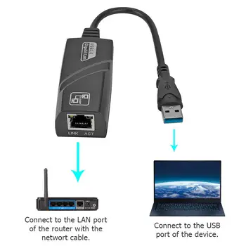 Vadu USB 3.0 Gigabit Ethernet RJ45 LAN (10/100/1000) Mbps Tīkla Adapteri Ethernet HUB Tīkla Kartes, Lai Portatīvo DATORU