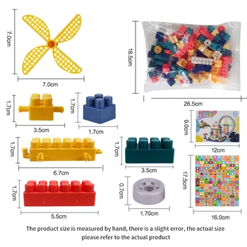 100-400Pcs Bērniem Vējdzirnavas Celtniecības Bloki, Plastmasas Bērni Taras Modelis Puzzle Izglītības Rotaļlietas DIY Radošo Montāža Zēns Meitene Dāvanu