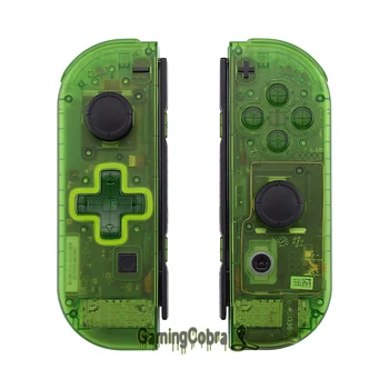 Caurspīdīgs Skaidrs, Zaļš Kontrolieris Mājokļu (D-Pad Versija) w/ Pilns Komplekts Pogas DIY Nomaiņa Shell Nintendo Slēdzis Prieks-Con