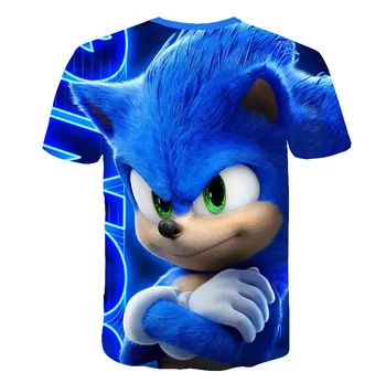Vasaras Bērnu Apģērbu Zēniem, T Kreklu, Sonic ezis Īsām Piedurknēm T-krekls Bērniem Zēns Cute Gadījuma T-krekls 4-14Years sonic Krekls