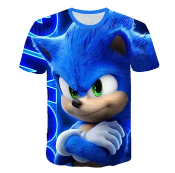 Vasaras Bērnu Apģērbu Zēniem, T Kreklu, Sonic ezis Īsām Piedurknēm T-krekls Bērniem Zēns Cute Gadījuma T-krekls 4-14Years sonic Krekls