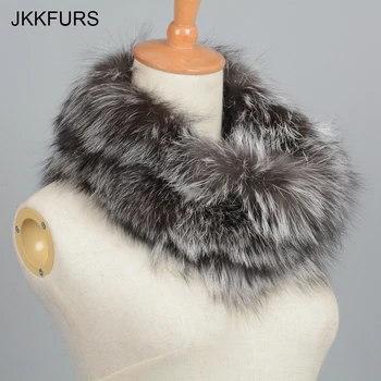 JKKFURS Nekustamā Fox Kažokādas Šalles, Ziemas Biezs Silts Modes Stila augstākās Kvalitātes Dabīgas Kažokādas Muffler Mazumtirdzniecības/Vairumtirdzniecības Snood S7120