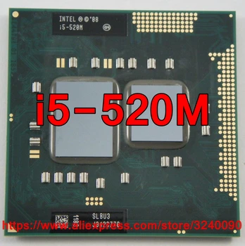 Sākotnējā lntel Core i5 520M 2.40 GHz i5-520M Dual-Core Procesoru, PGA988 SLBU3 SLBNB Mobilo CPU Klēpjdatoru procesoru bezmaksas piegāde