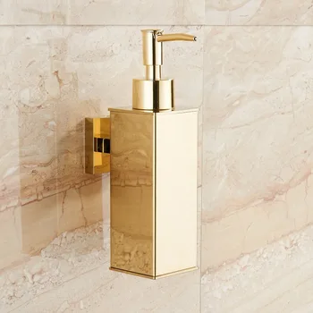 MTTUZK golden square Nerūsējošā tērauda ziepju dozatoru var piestiprināt pie sienas, rokas, Šķidro Ziepju Dozators, lai viesnīcu vannas virtuves