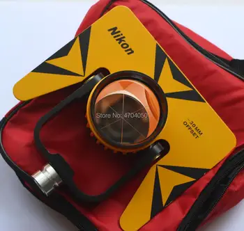 Jauns Dzeltens Vienu Prizmu atstarotāju komplekts ar mīkstu spilvenu, lai Pentax Nikon Topcon kopā mērīšanas stacijas