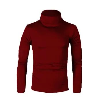 Vīriešu Zemāko T-krekls Rudens / Ziemas Džemperis tīrtoņa Krāsu Gadījuma Dubultā Atloks, Plānais Džemperis Vīriešiem