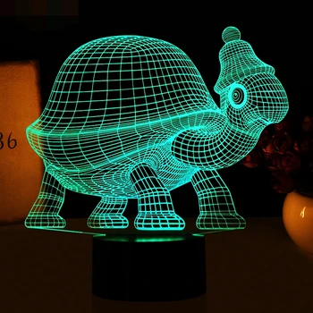 Bruņurupuču 3D Lampas Remote Touch Dzīvnieku Jūras Bruņurupučus LED Galda Lampa 7 Krāsu Maiņa USB Iekštelpu Atmosfēru Lampas, 3D Nakts Gaisma Dāvanas