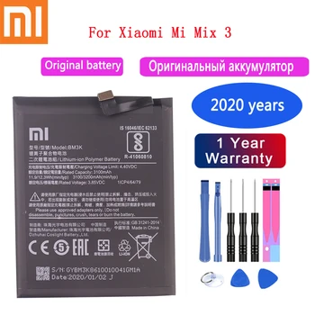 Xiao Mi Sākotnējā Tālruņa Akumulatora BM3K 3200mAh par Xiaomi Mi Sajauc 3 Mix3 Augstas Kvalitātes Rezerves Baterijas Mazumtirdzniecības Paketes Bezmaksas Rīks
