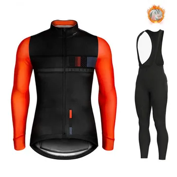 Ir 2021. Spānija Ziemas Velo Apģērbs ar garām Piedurknēm Jersey Vīriešu Komanda Silta Jaka Komplekts MTB Drēbes Siltuma Vilnas Ropa Ciclismo
